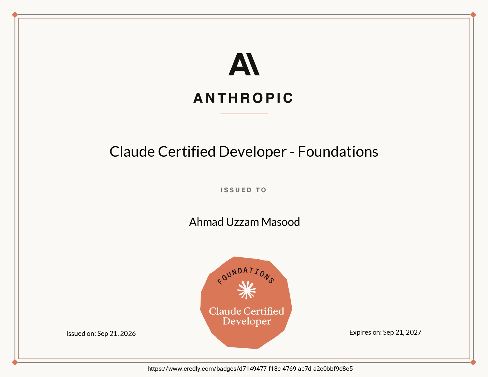 Claude Certified Developer: Foundations